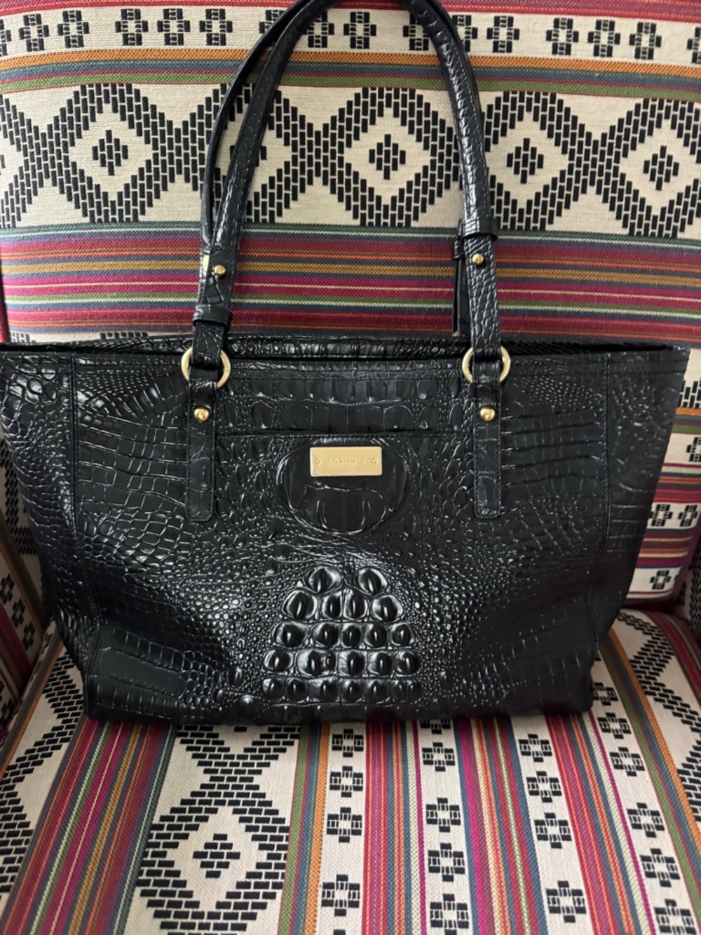 Brahmin The Medium Asher Tote Black 16.5”W X 9.5" H - Picture 3 of 11